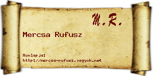 Mercsa Rufusz névjegykártya